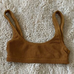 Good American Caramel Knit Bikini Top EUC